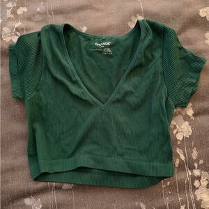 Garage Green Fitted Crop T-Shirt Size Medium